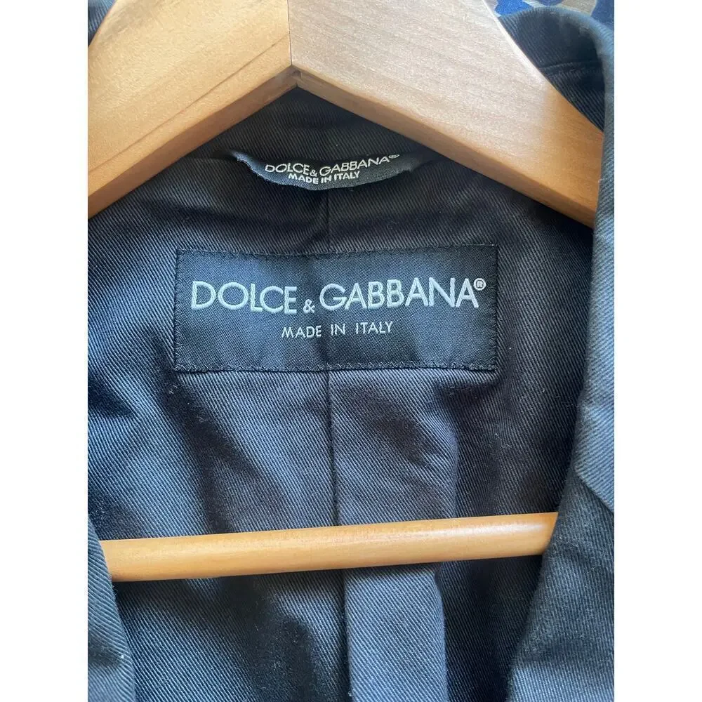 Dolce & Gabbana Men's 100% Cotton Blue Blazer Embroidered Pocket • Sz 52/42US ⬇️